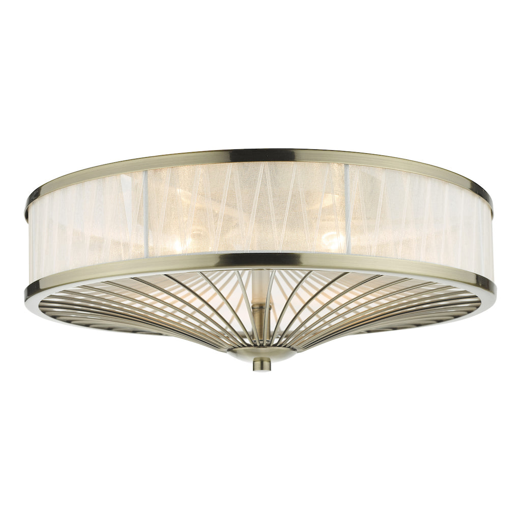 Oslo 3 Light Flush Antique Brass<br>Antique Brass