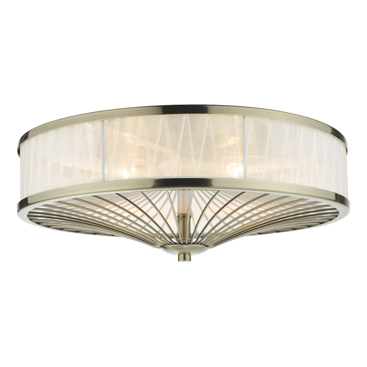 Oslo 3 Light Flush Antique Brass<br>Antique Brass