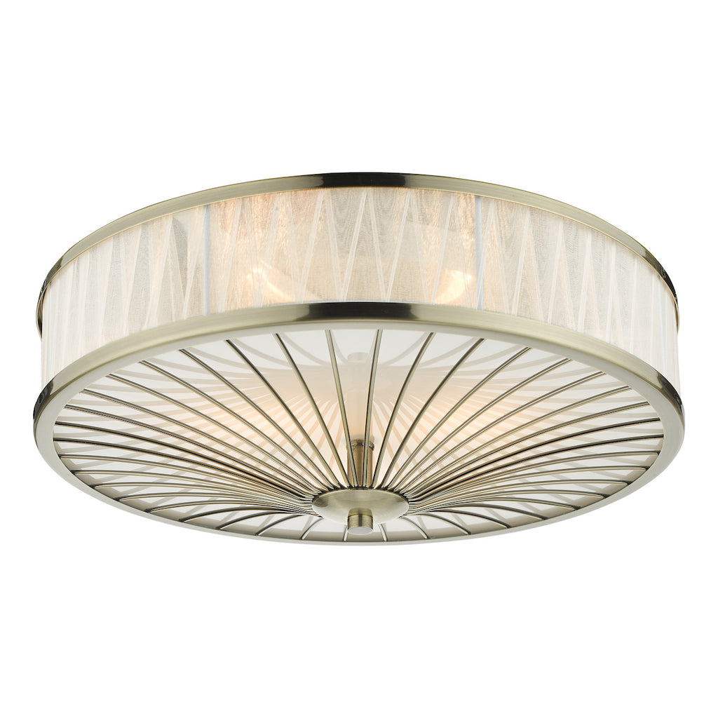 Oslo 3 Light Flush Antique Brass<br>Antique Brass