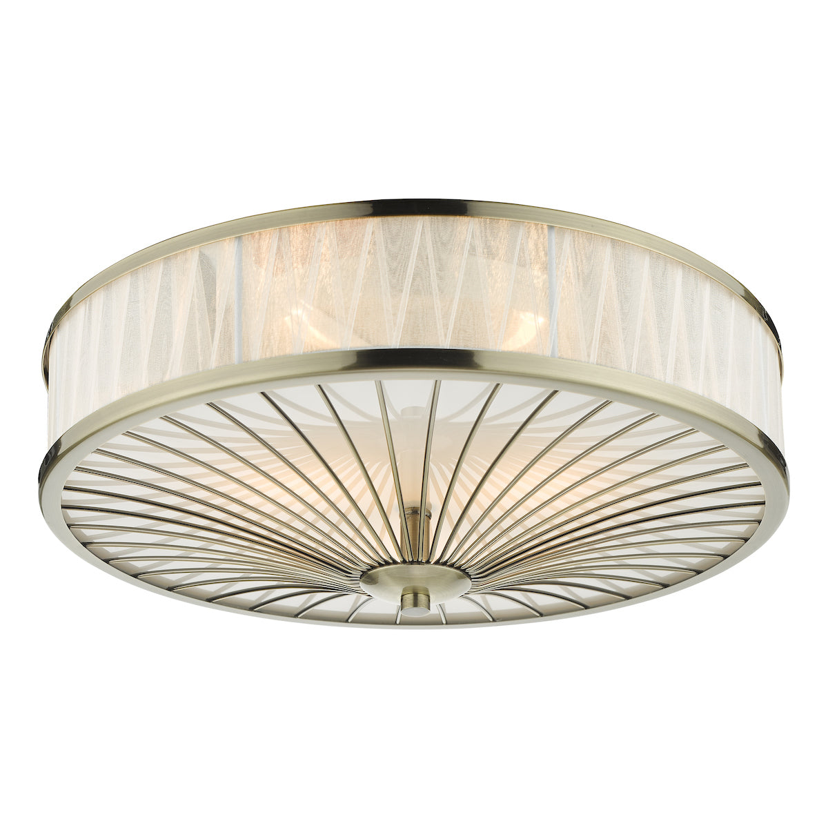 Oslo 3 Light Flush Antique Brass<br>Antique Brass