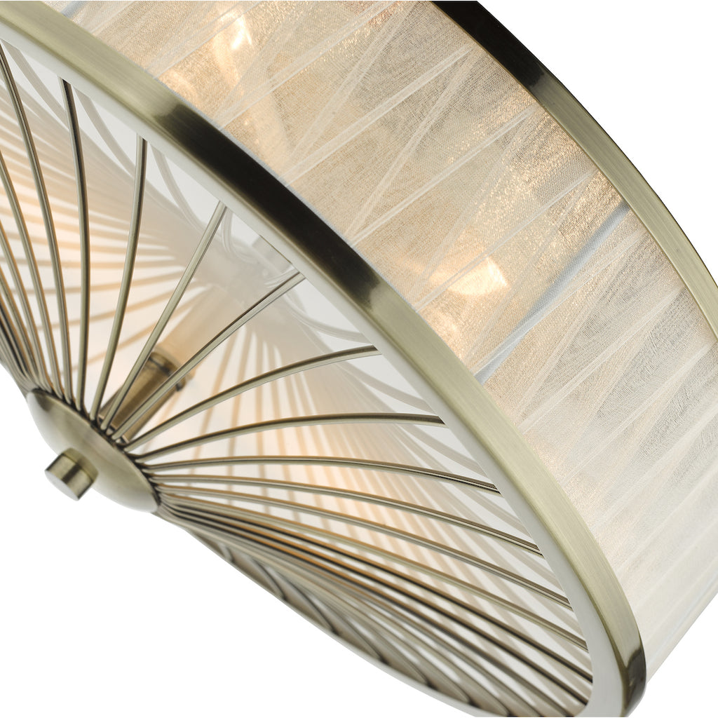 Oslo 3 Light Flush Antique Brass<br>Antique Brass