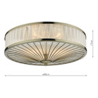 Oslo 3 Light Flush Antique Brass<br>Antique Brass