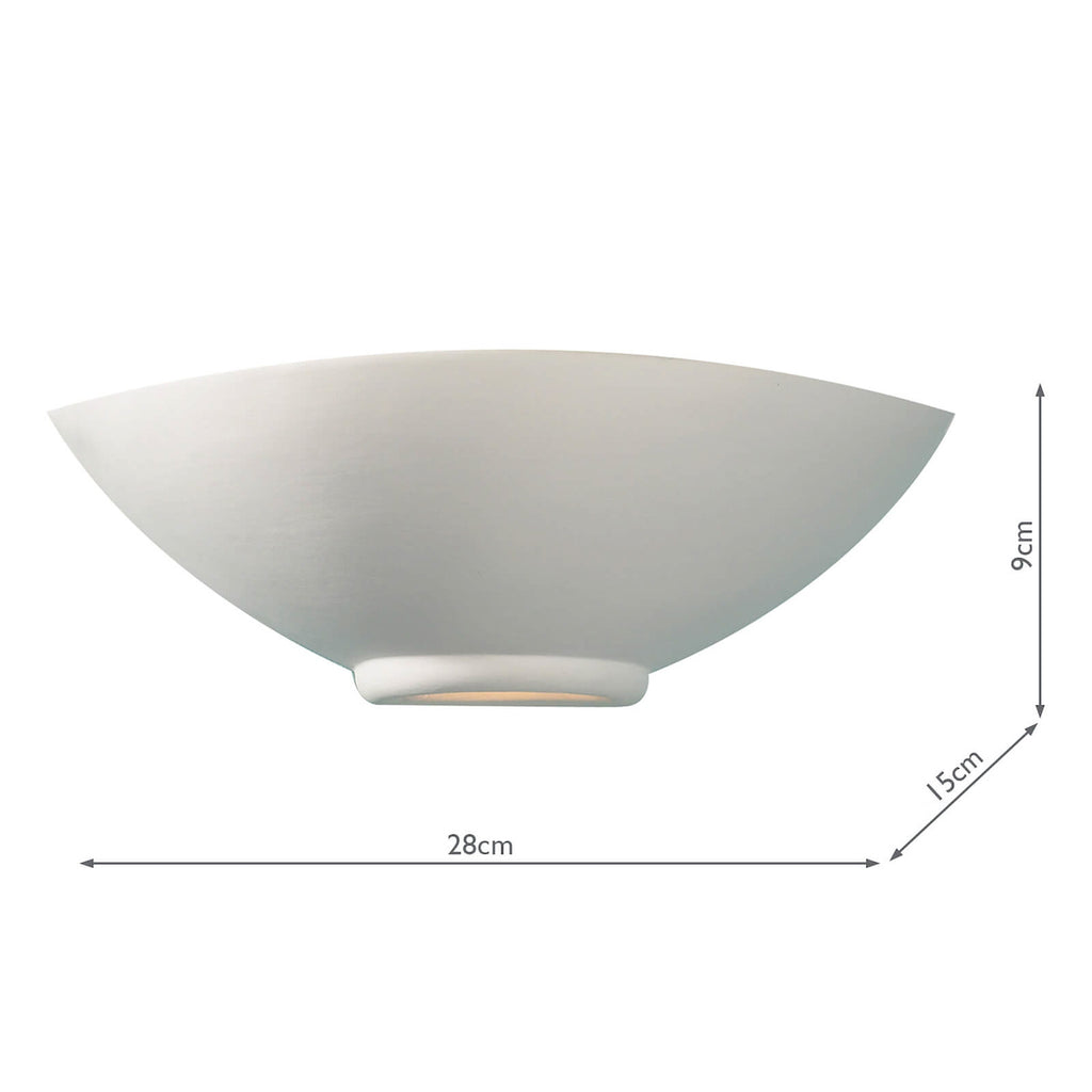 Otis Wall Washer Unglazed<br>White Ceramic