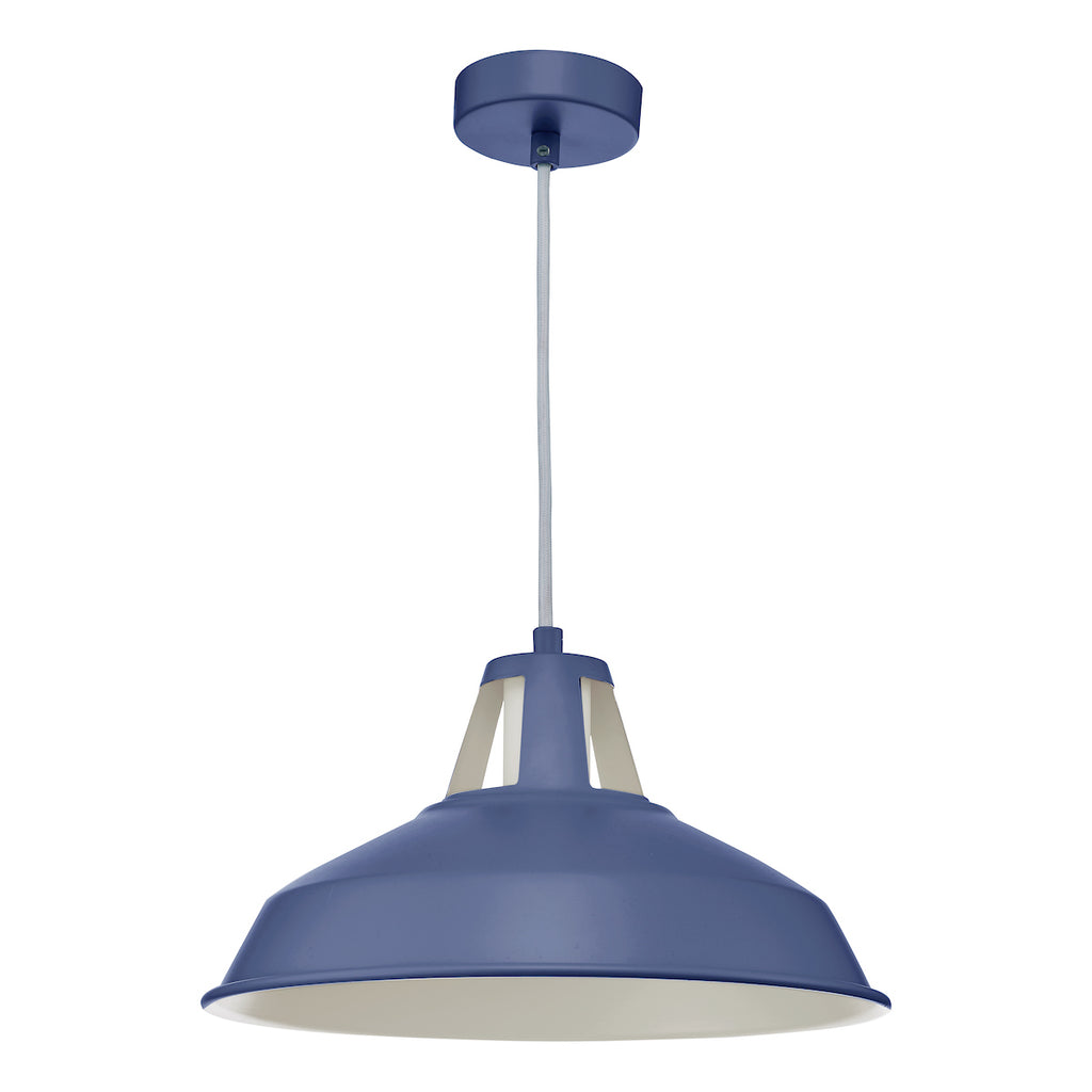 Owain 1 Light Pendant Blue<br>Matt Blue