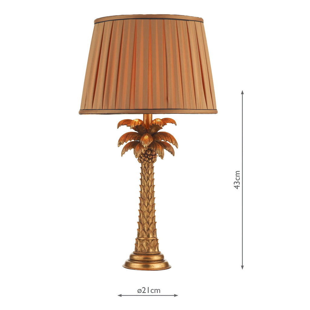 Palm Table Lamp Gold Base Only<br>Matt Gold
