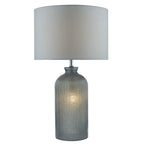 Pamplona Dual Light Table Lamp Grey Glass With Shade <br>Grey Glass