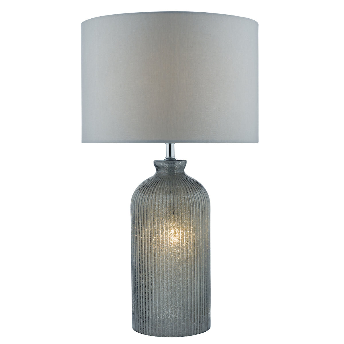 Pamplona Dual Light Table Lamp Grey Glass With Shade <br>Grey Glass