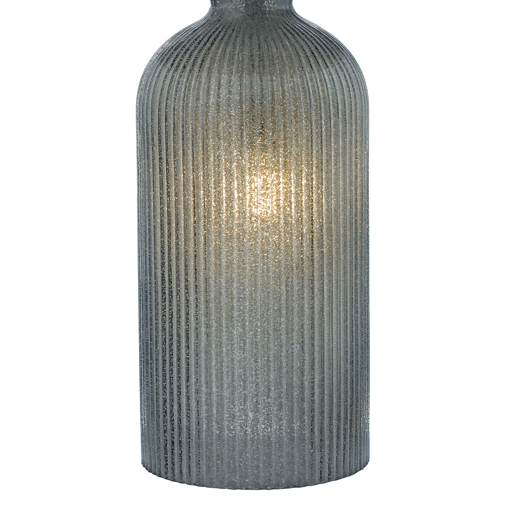 Pamplona Dual Light Table Lamp Grey Glass With Shade <br>Grey Glass