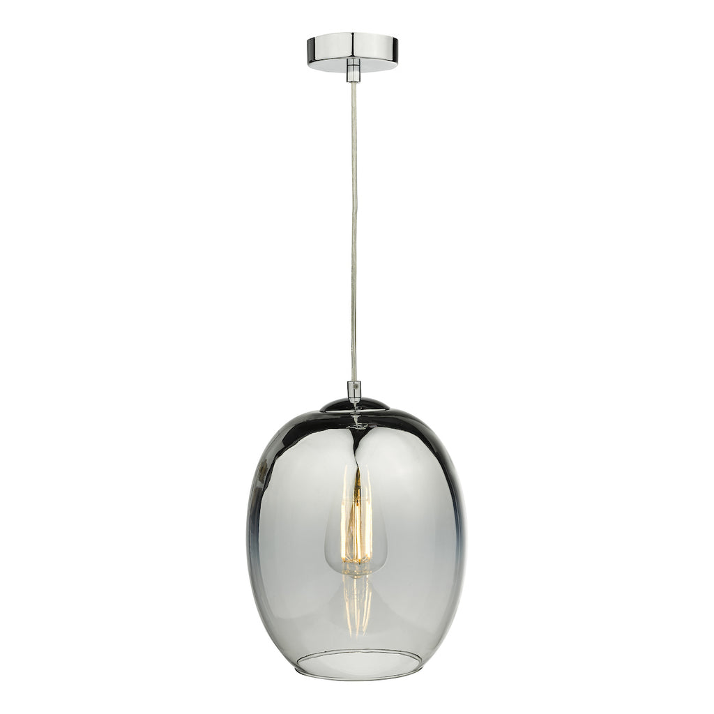 Patrice 1 Light Pendant Silver Glass<br>Silver Mirror
