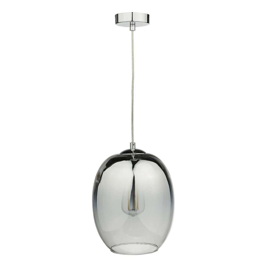 Patrice 1 Light Pendant Silver Glass<br>Silver Mirror