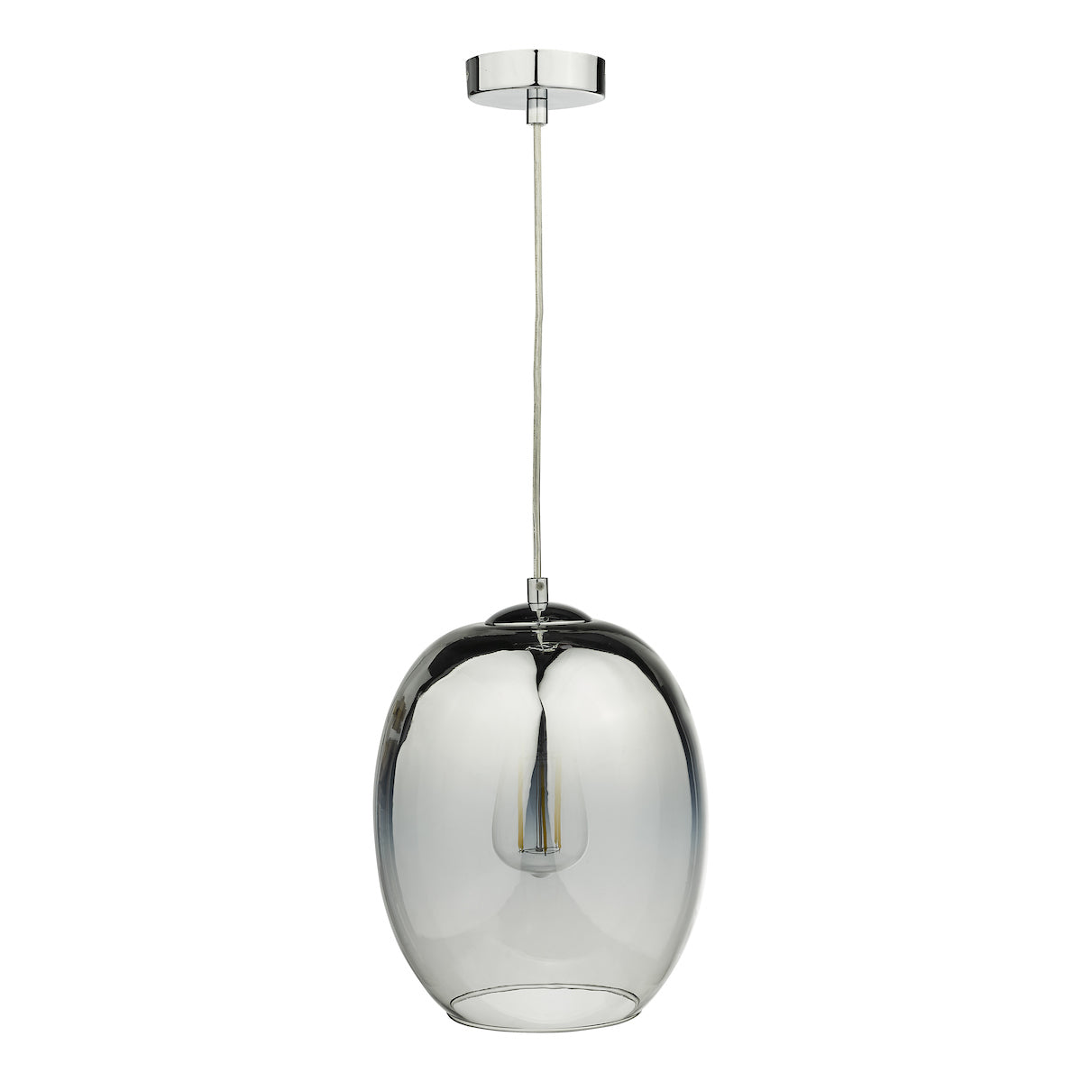 Patrice 1 Light Pendant Silver Glass<br>Silver Mirror