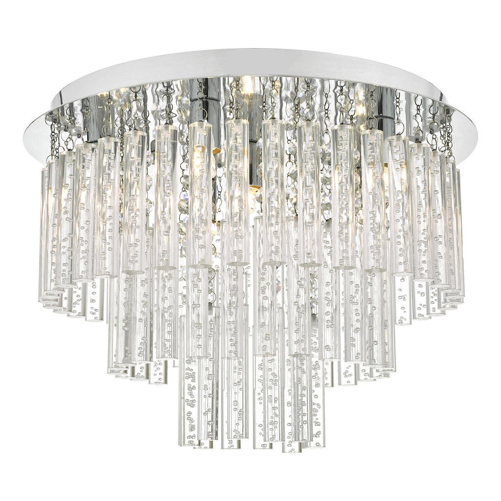 Paulita Bathroom 5 Light Flush Polished Chrome Glass IP44<br>Polished Chrome