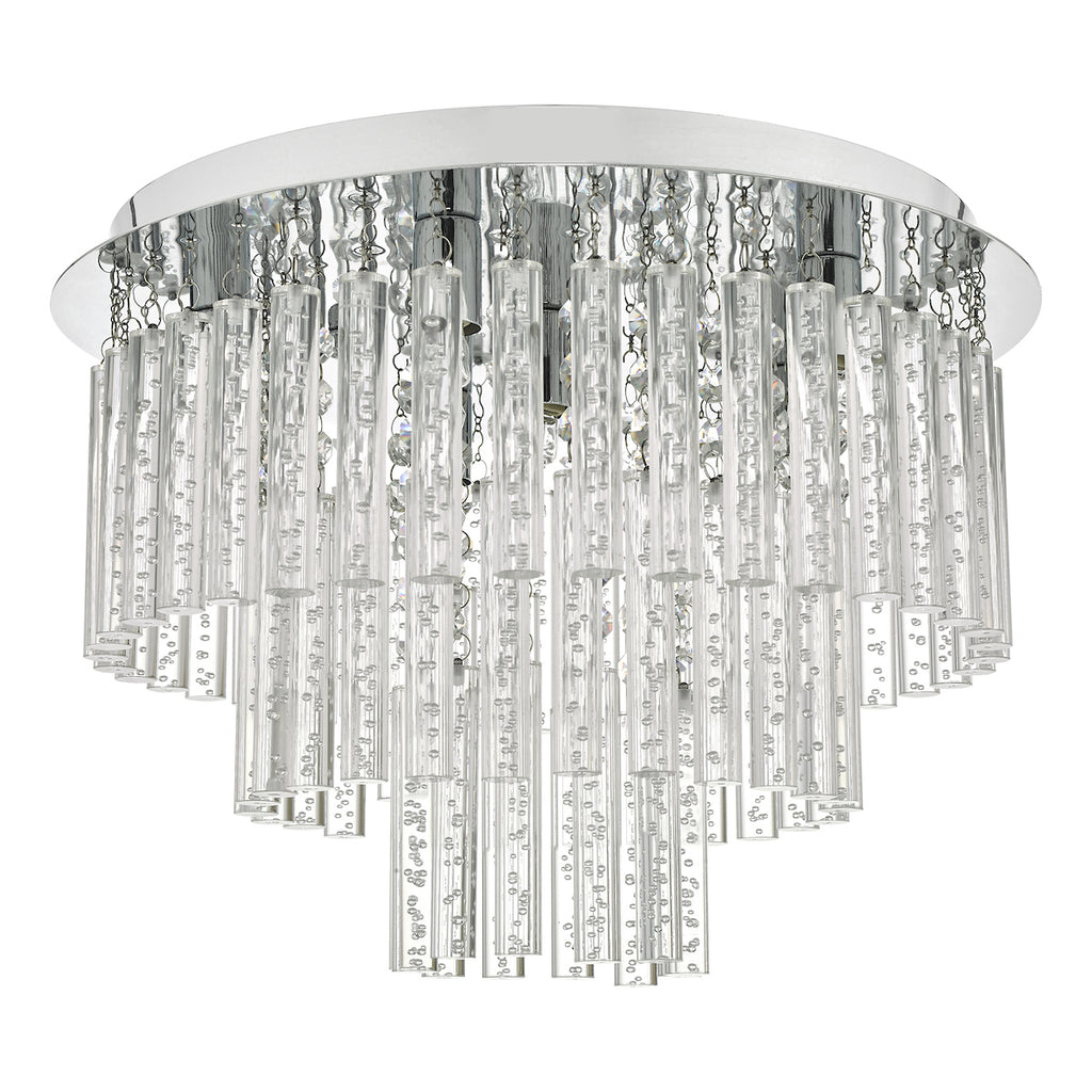Paulita Bathroom 5 Light Flush Polished Chrome Glass IP44<br>Polished Chrome