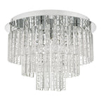 Paulita Bathroom 5 Light Flush Polished Chrome Glass IP44<br>Polished Chrome