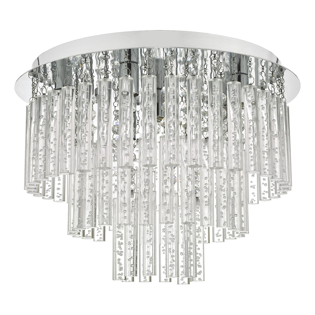 Paulita Bathroom 5 Light Flush Polished Chrome Glass IP44<br>Polished Chrome
