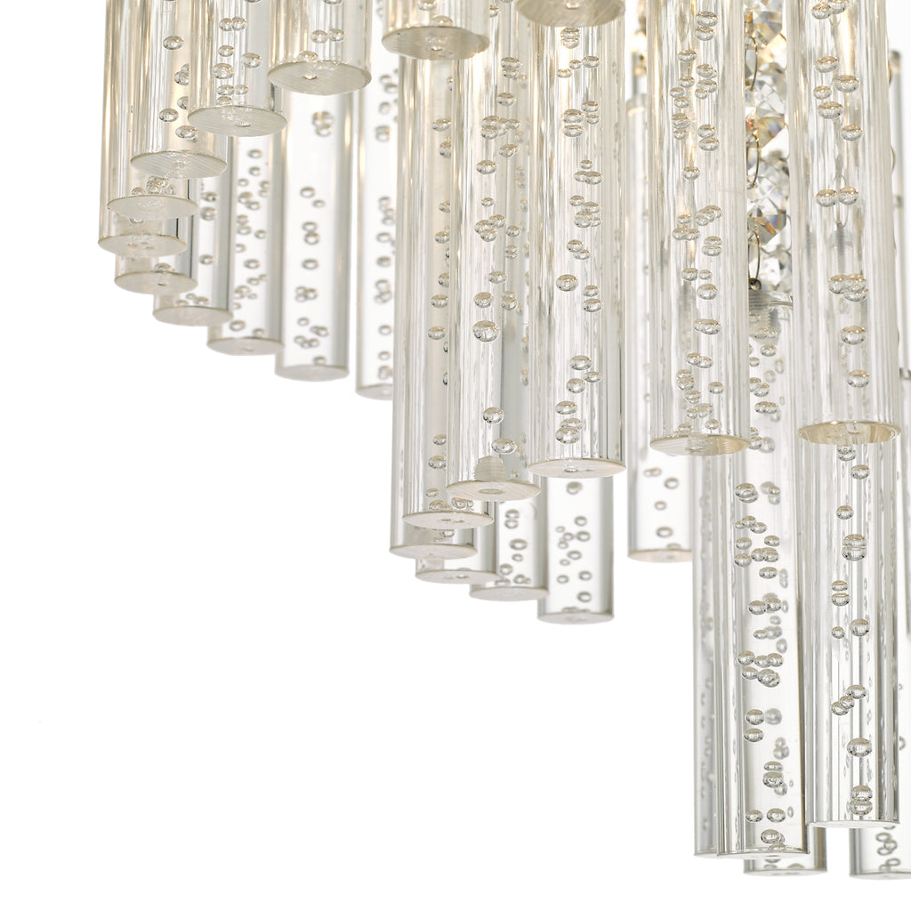 Paulita Bathroom 5 Light Flush Polished Chrome Glass IP44<br>Polished Chrome