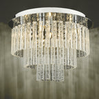Paulita Bathroom 5 Light Flush Polished Chrome Glass IP44<br>Polished Chrome
