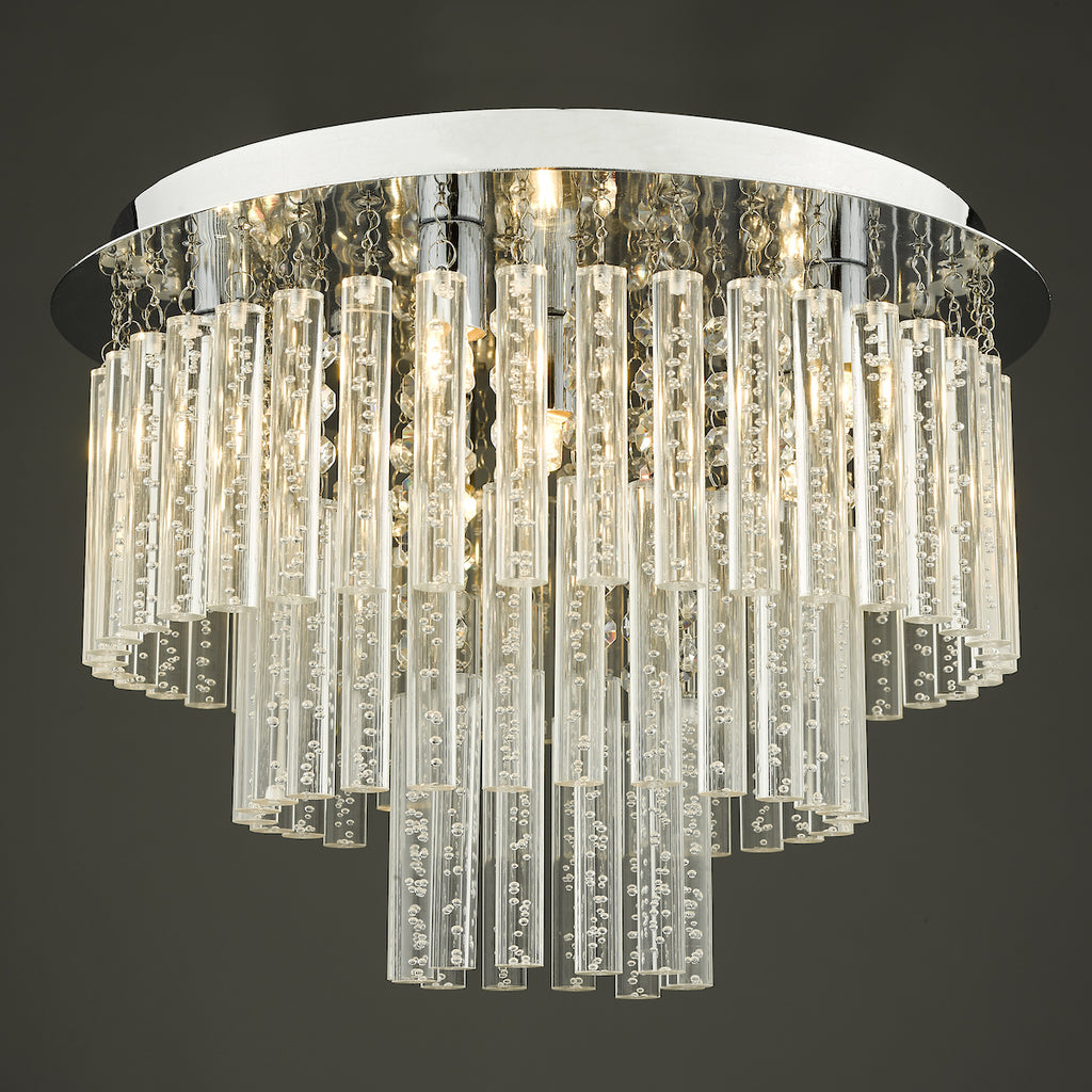 Paulita Bathroom 5 Light Flush Polished Chrome Glass IP44<br>Polished Chrome