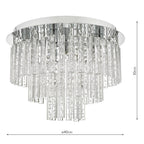 Paulita Bathroom 5 Light Flush Polished Chrome Glass IP44<br>Polished Chrome