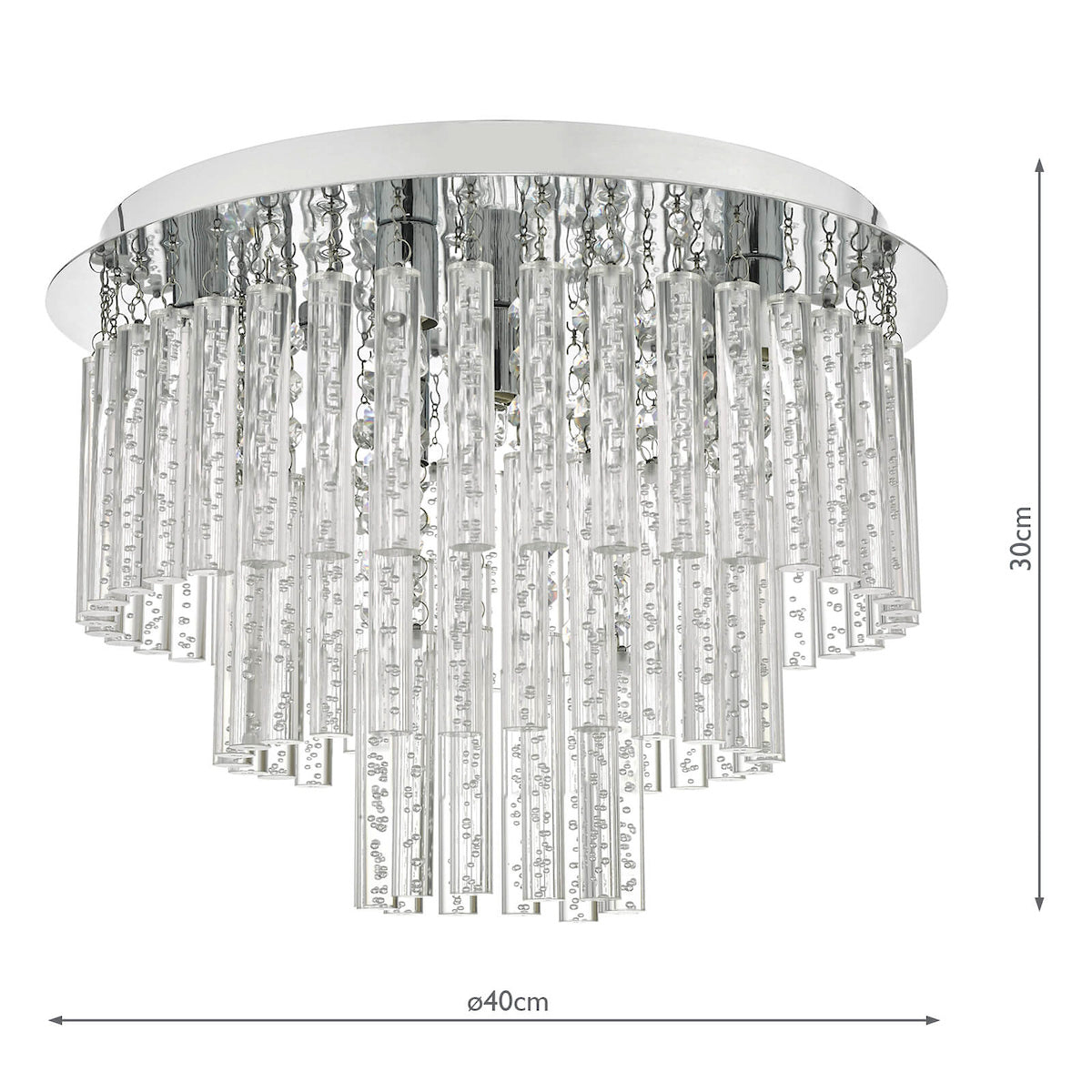 Paulita Bathroom 5 Light Flush Polished Chrome Glass IP44<br>Polished Chrome