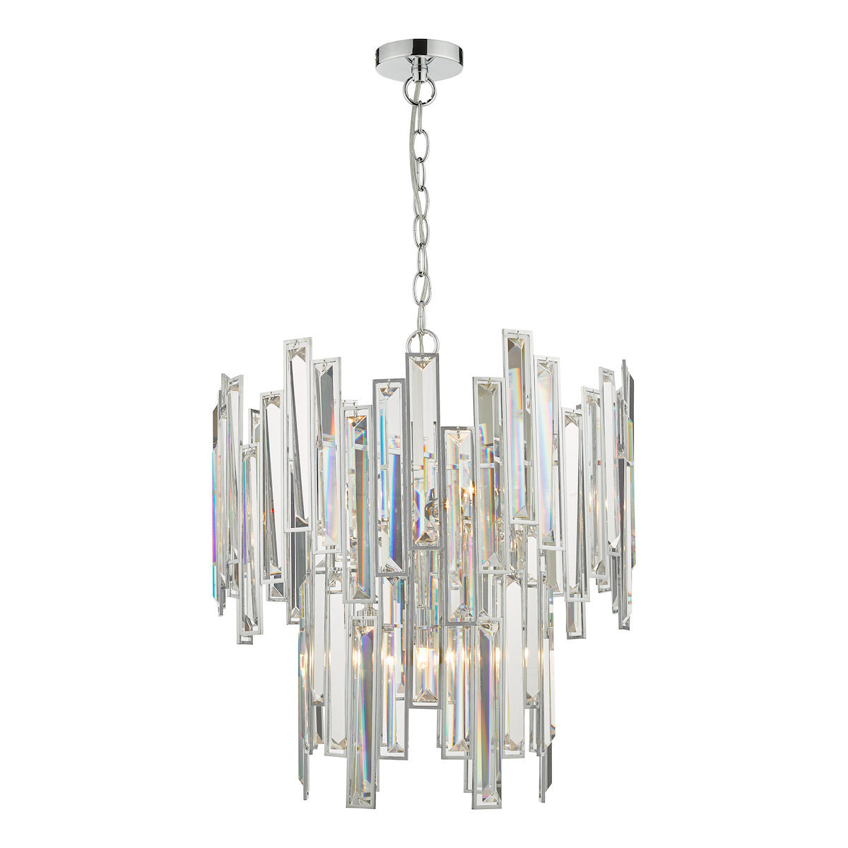 Penelope 6 Light Pendant Polished Chrome Clear Crystal<br>Polished Nickel