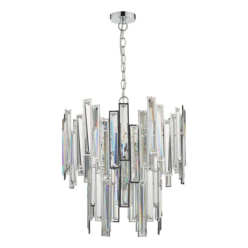 Penelope 6 Light Pendant Polished Chrome Clear Crystal<br>Polished Nickel