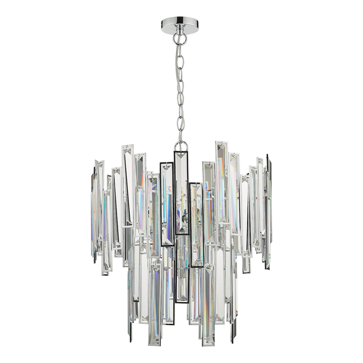 Penelope 6 Light Pendant Polished Chrome Clear Crystal<br>Polished Nickel