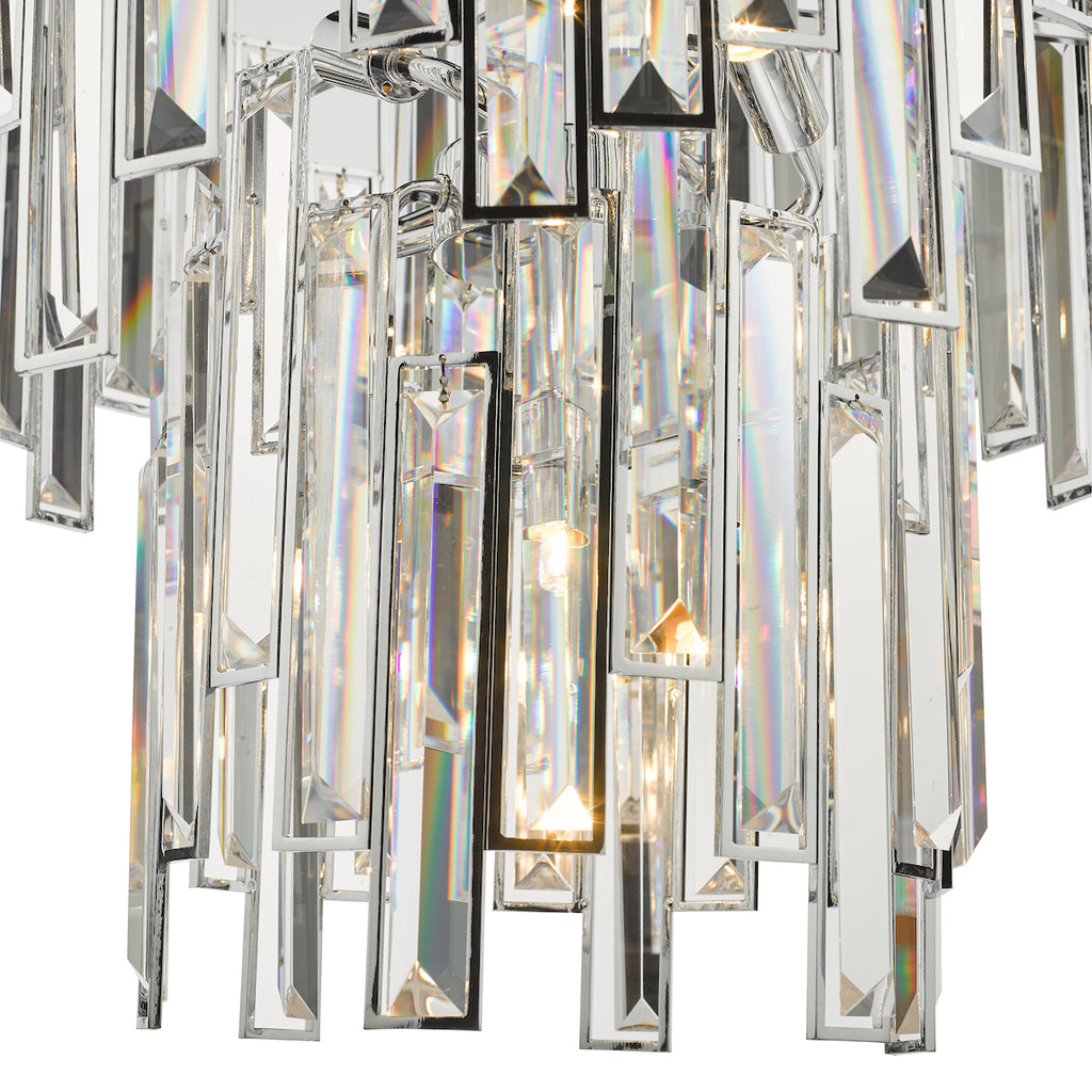 Penelope 6 Light Pendant Polished Chrome Clear Crystal<br>Polished Nickel