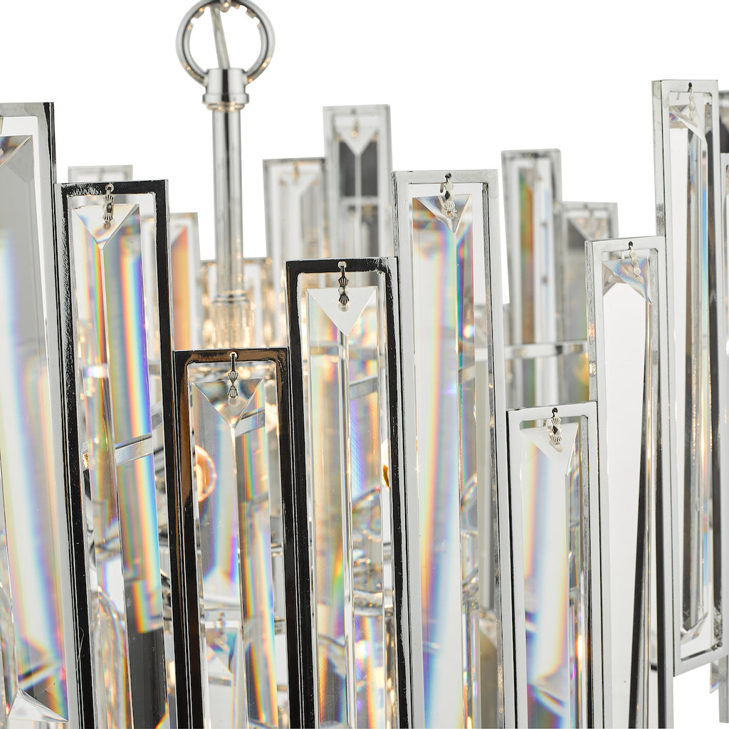 Penelope 6 Light Pendant Polished Chrome Clear Crystal<br>Polished Nickel