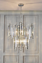 Penelope 6 Light Pendant Polished Chrome Clear Crystal<br>Polished Nickel