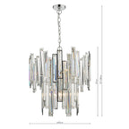 Penelope 6 Light Pendant Polished Chrome Clear Crystal<br>Polished Nickel