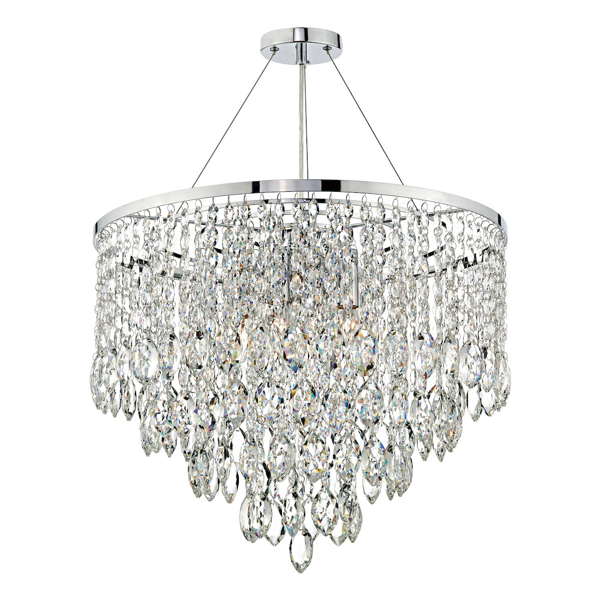 Pescara 5 Light Round Pendant Decorative Crystal<br>Crystal