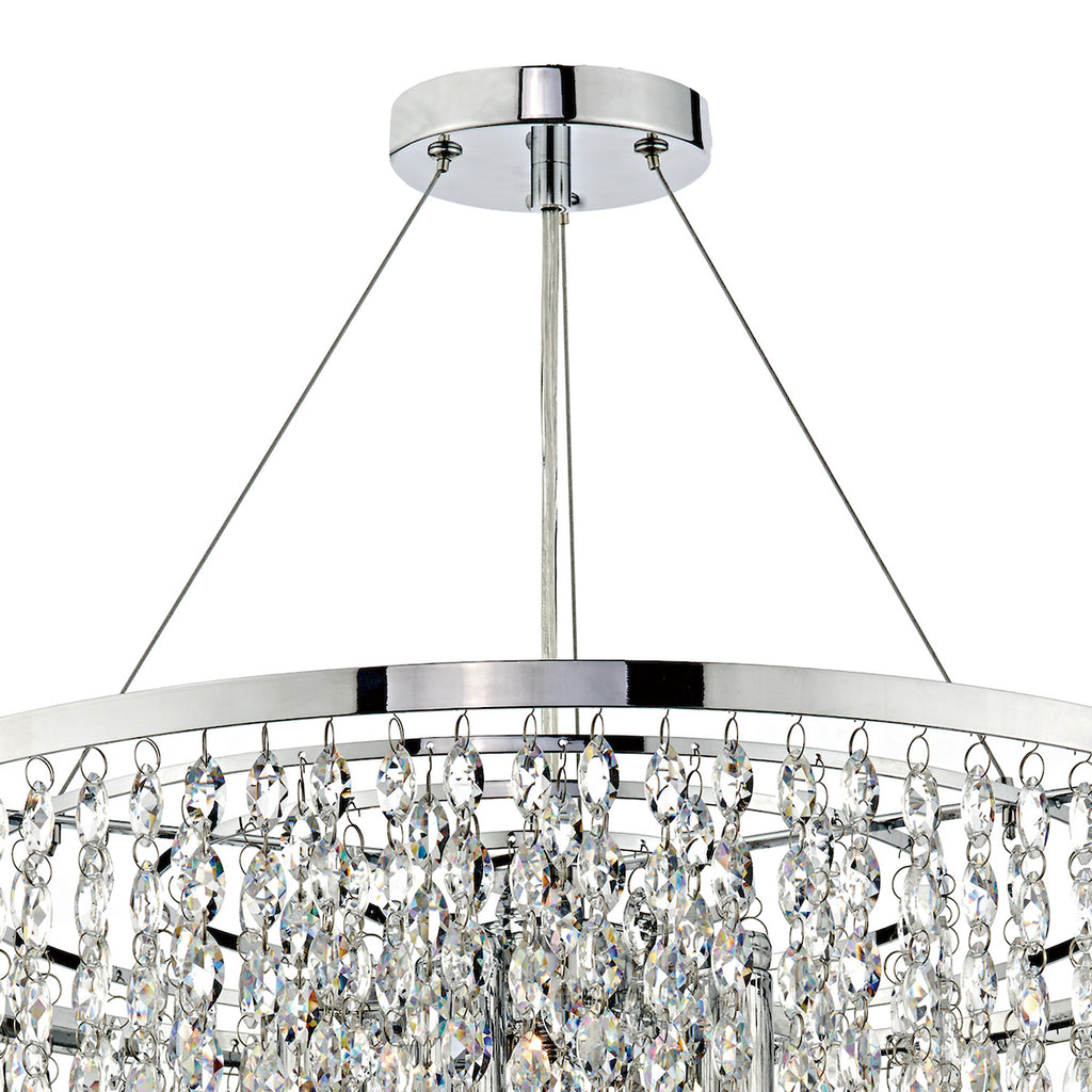Pescara 5 Light Round Pendant Decorative Crystal<br>Crystal