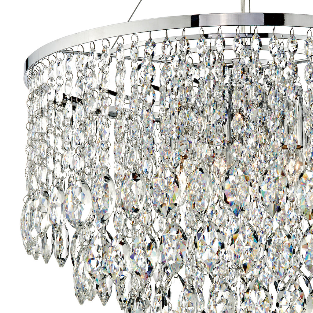 Pescara 5 Light Round Pendant Decorative Crystal<br>Crystal