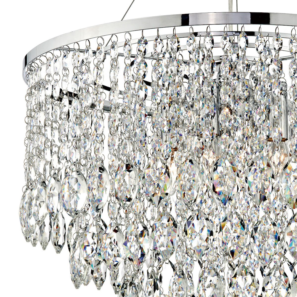 Pescara 5 Light Round Pendant Decorative Crystal<br>Crystal