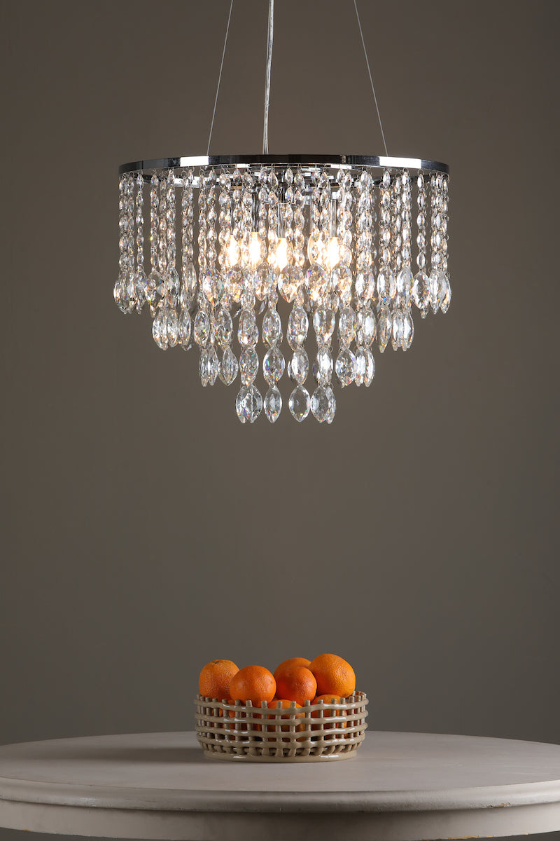Pescara 5 Light Round Pendant Decorative Crystal<br>Crystal