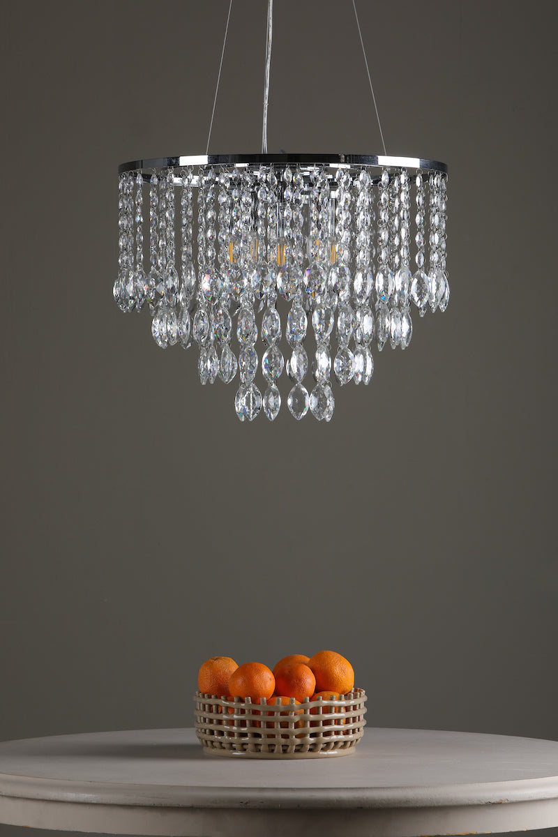 Pescara 5 Light Round Pendant Decorative Crystal<br>Crystal