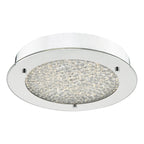Peta Small Bathroom Flush Polished Chrome Crystal Light LED IP44<br>Polished Chrome