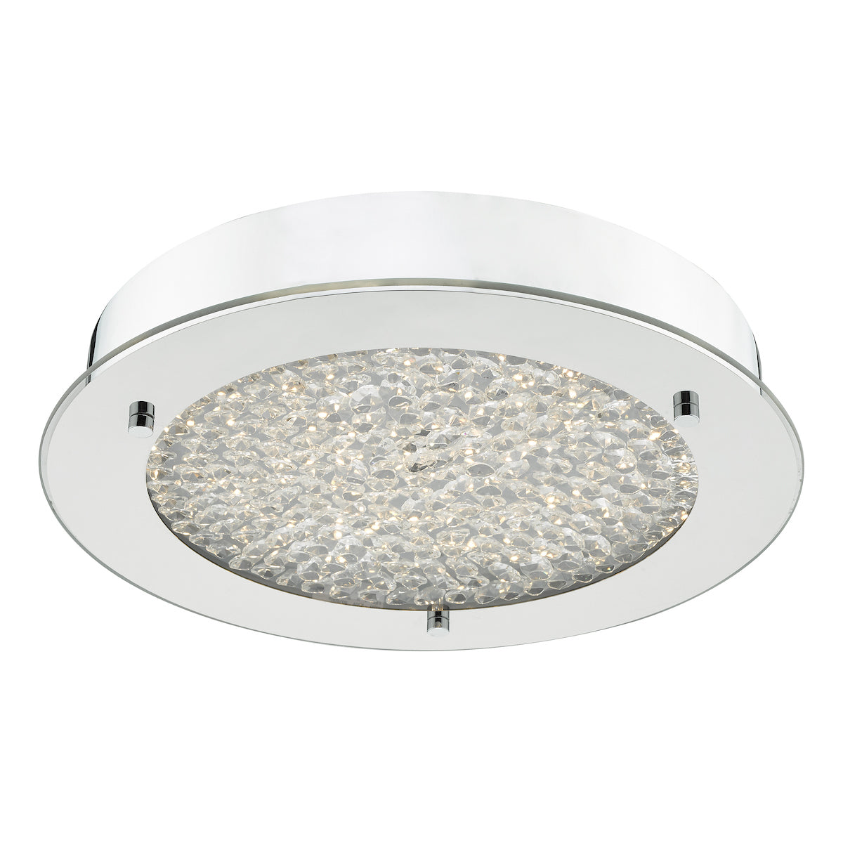 Peta Small Bathroom Flush Polished Chrome Crystal Light LED IP44<br>Polished Chrome
