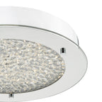 Peta Small Bathroom Flush Polished Chrome Crystal Light LED IP44<br>Polished Chrome