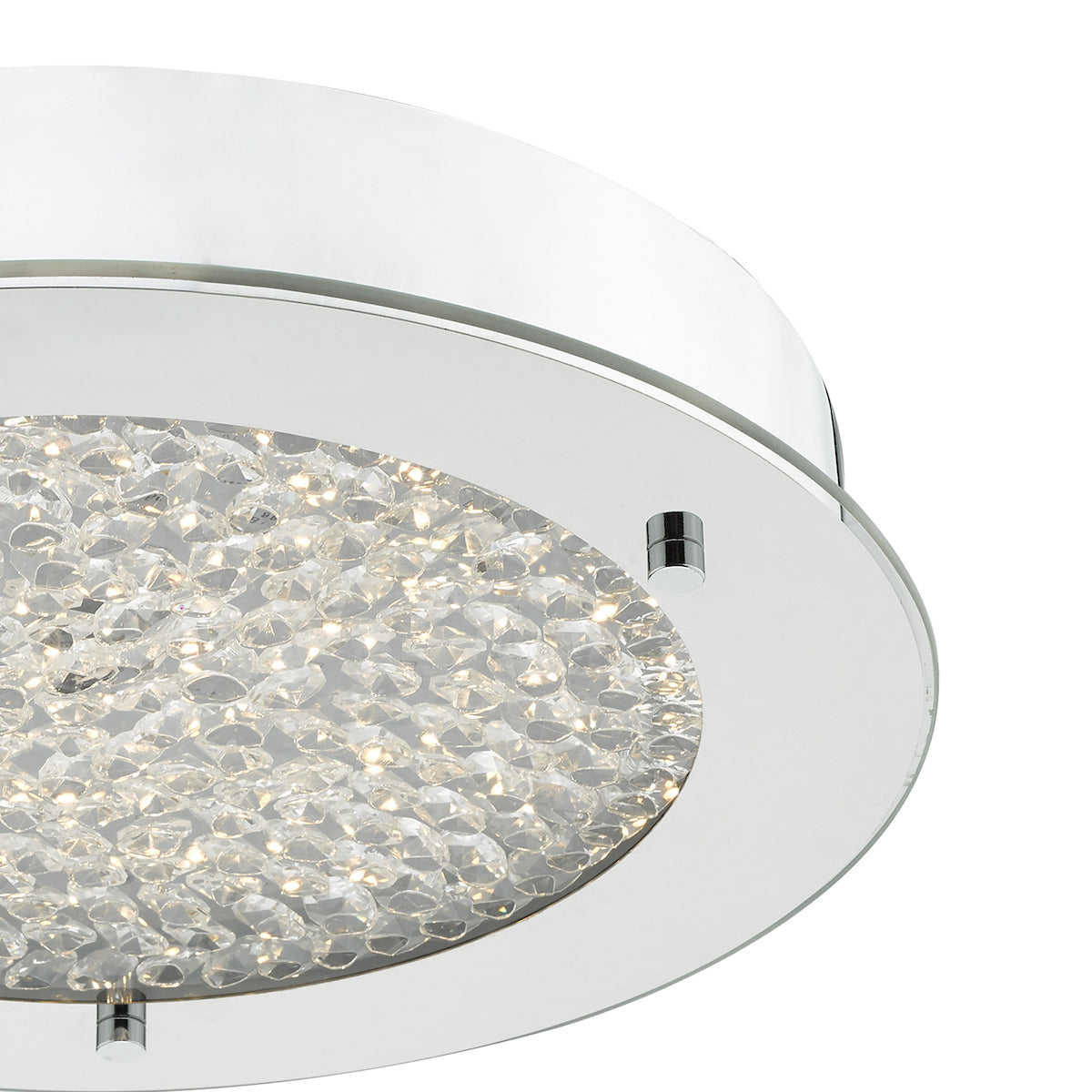 Peta Small Bathroom Flush Polished Chrome Crystal Light LED IP44<br>Polished Chrome