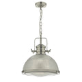 Peyton 1 Light Pendant Satin Nickel And Textured Glass<br>Satin Nickel