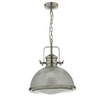 Peyton 1 Light Pendant Satin Nickel And Textured Glass<br>Satin Nickel
