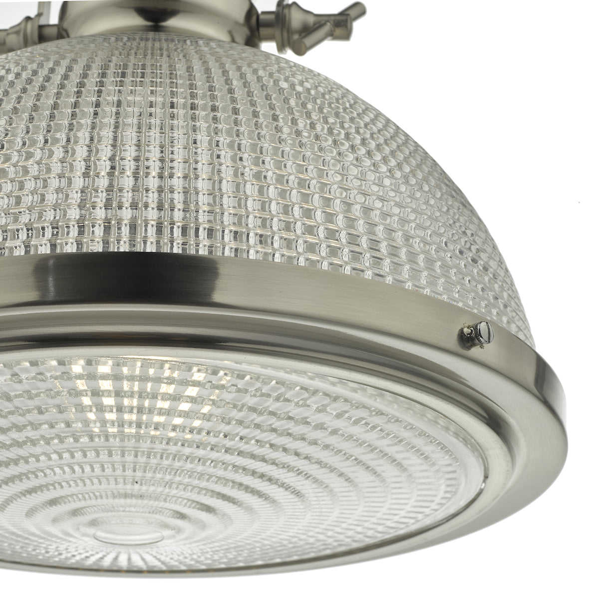 Peyton 1 Light Pendant Satin Nickel And Textured Glass<br>Satin Nickel