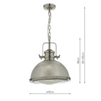 Peyton 1 Light Pendant Satin Nickel And Textured Glass<br>Satin Nickel