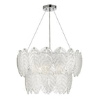 Phillipa 3 Light Pendant Clear Glass And Polished Chrome<br>Textured Glass