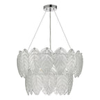 Phillipa 3 Light Pendant Clear Glass And Polished Chrome<br>Textured Glass