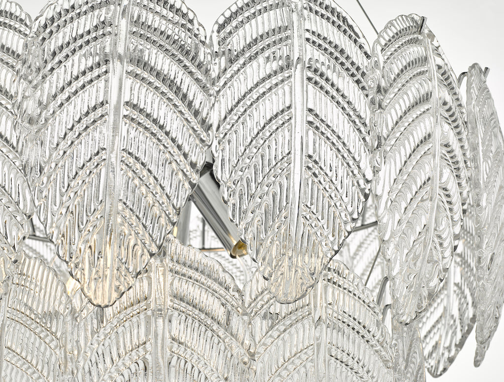 Phillipa 3 Light Pendant Clear Glass And Polished Chrome<br>Textured Glass