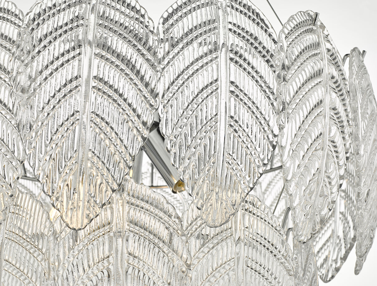 Phillipa 3 Light Pendant Clear Glass And Polished Chrome<br>Textured Glass