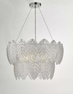 Phillipa 3 Light Pendant Clear Glass And Polished Chrome<br>Textured Glass